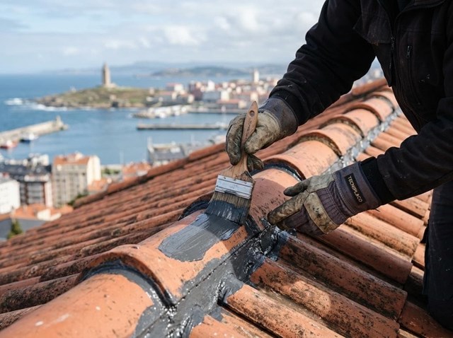 Impermeabilización de cubiertas inclinadas y tejados en A Coruña - Imagen 1