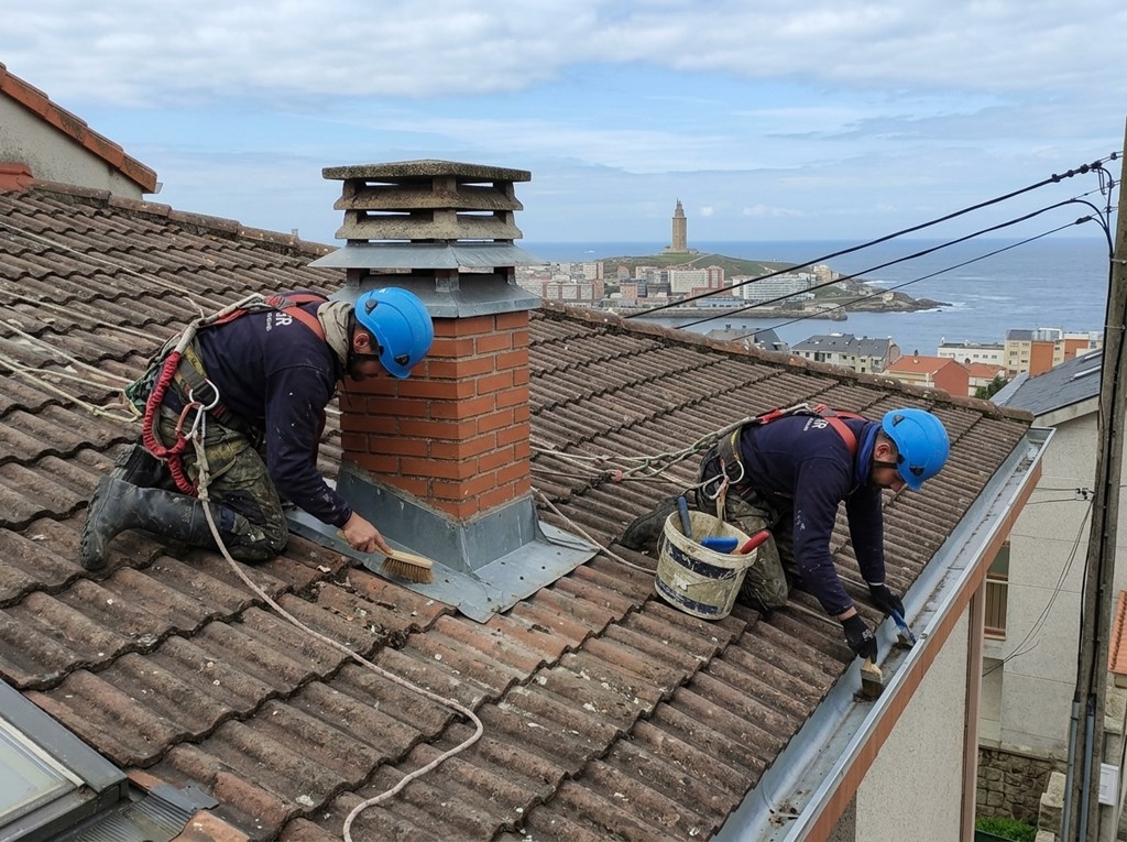 Foto 1 Mantenimiento integral de cubiertas y tejados en A Coruña