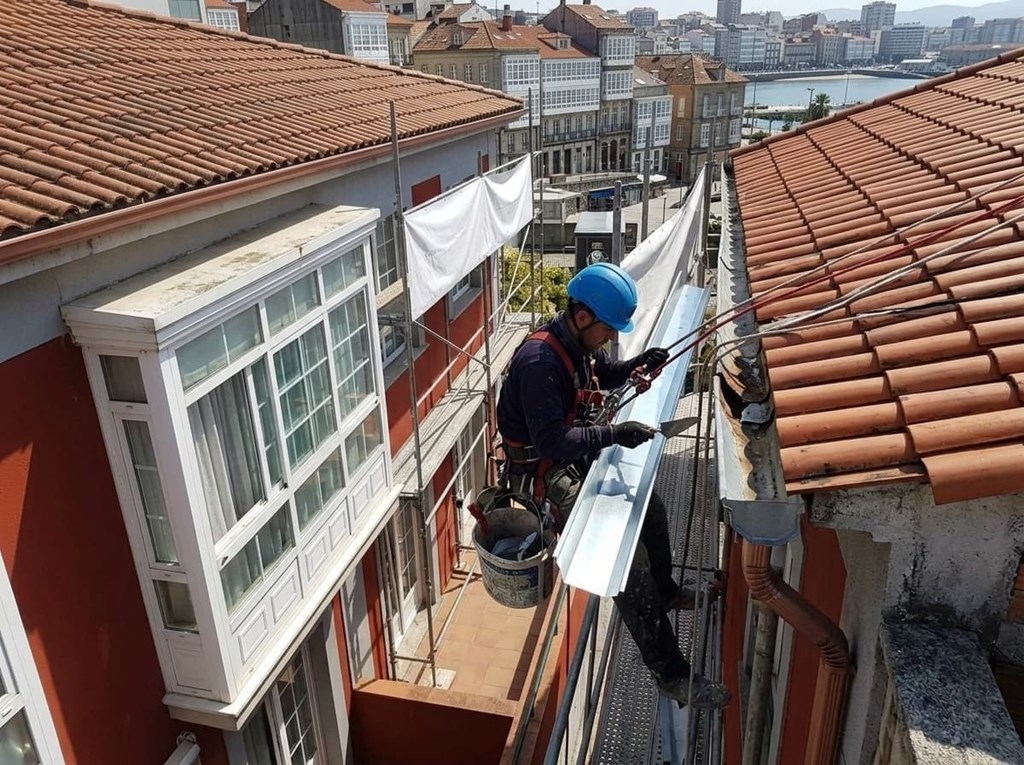 Foto 1 Sustitución y reparación de canalones en A Coruña